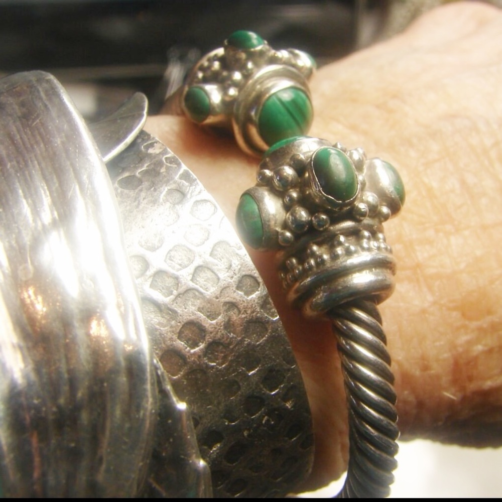 Solid Sterling Silver Twisted Cable Cuff Bracelet… - image 3